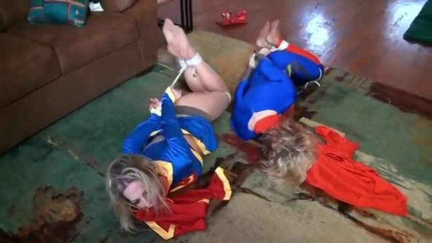 Super woman hogtied
