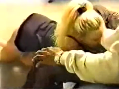 Vintage cute blonde slut takes BBC bull facial bondage teabag, low def vid
